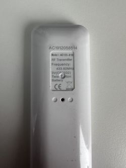 Copy of AC123-01D remote control signal to Sonoff RF BridgeR2