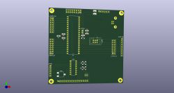 Projekt czterowarstwowej płytki PCB z komponentami na zielonym tle
