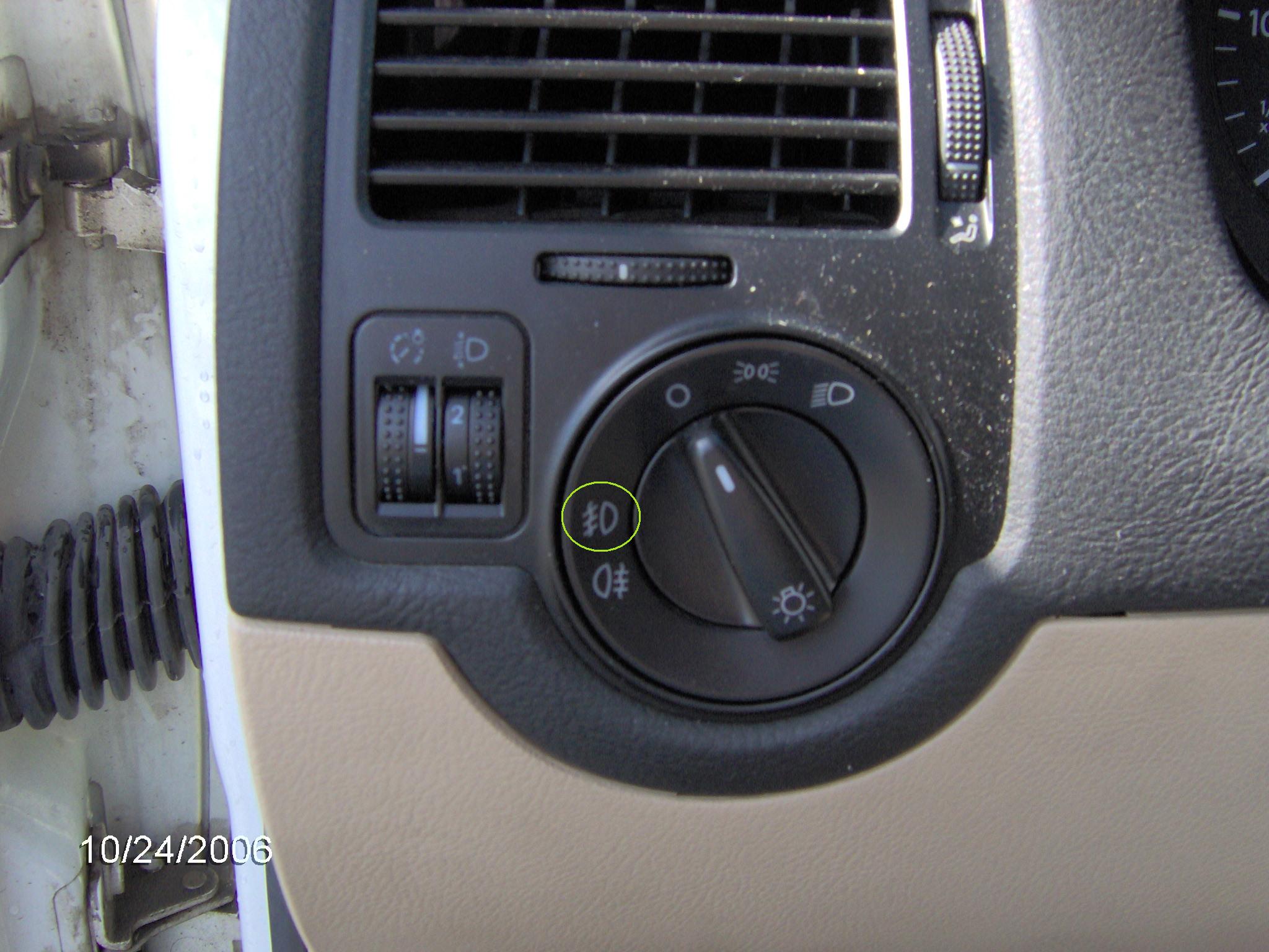 Kontrolka świateł przeciwmgłowych przednich VW Golf IV