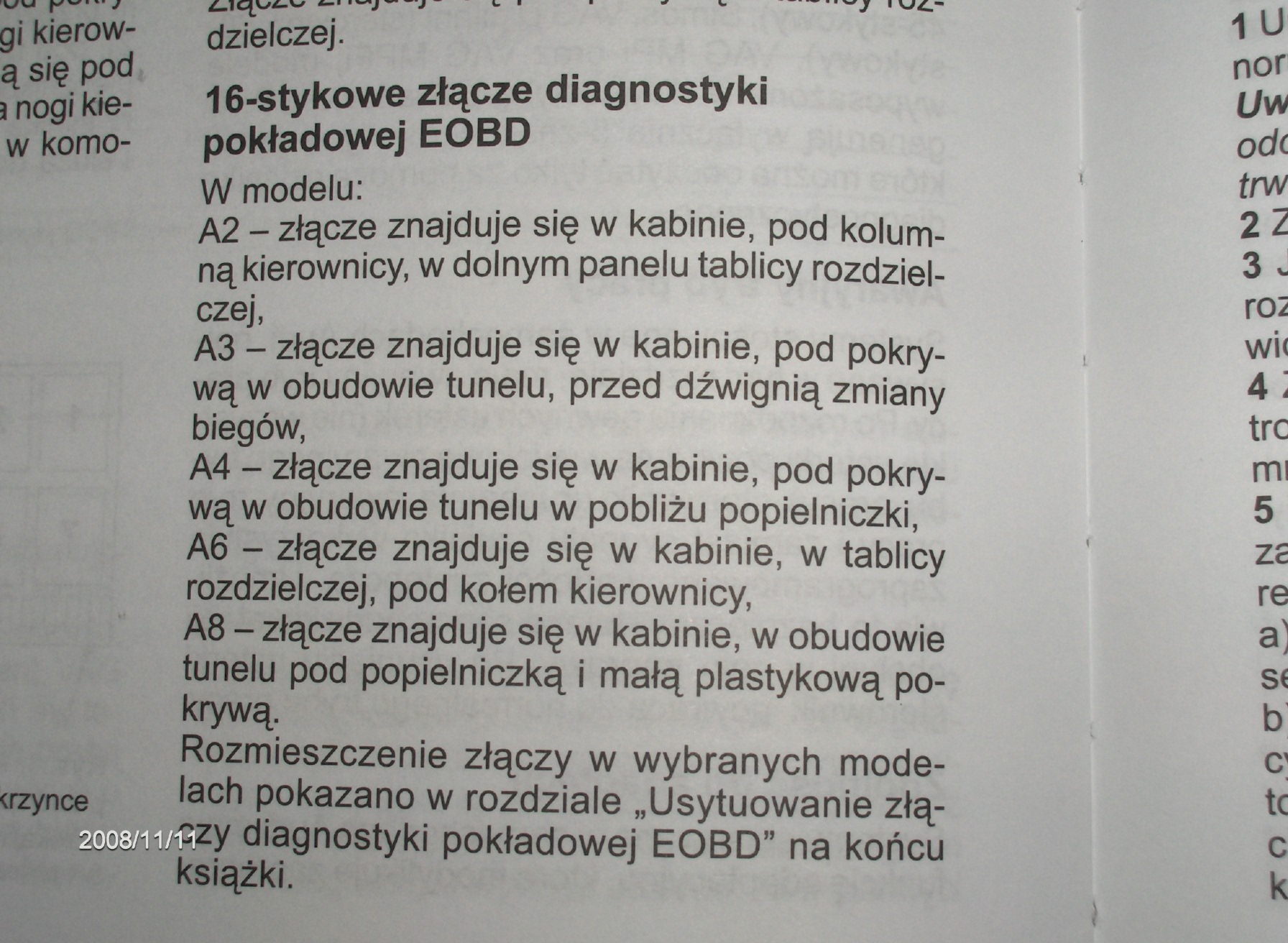 Gdzie jest wtyka diagnostyczna w A8? elektroda.pl