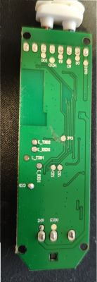 Image of a green circuit board with various connectors and pin labels.
