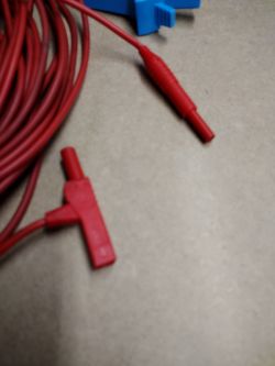 [Sprzedam] Kabel pomiarowy 15m z żółtym krokodylem, mało używany, cena 100 zł