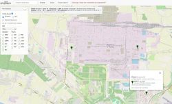 Mapa lokalizacyjna BTS-ów w Płocku z zaznaczonymi nadajnikami.