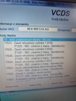 A4 B7 1.8T: Trudności z odpalaniem na ciepłym silniku i występujące błędy - doświadczenia?