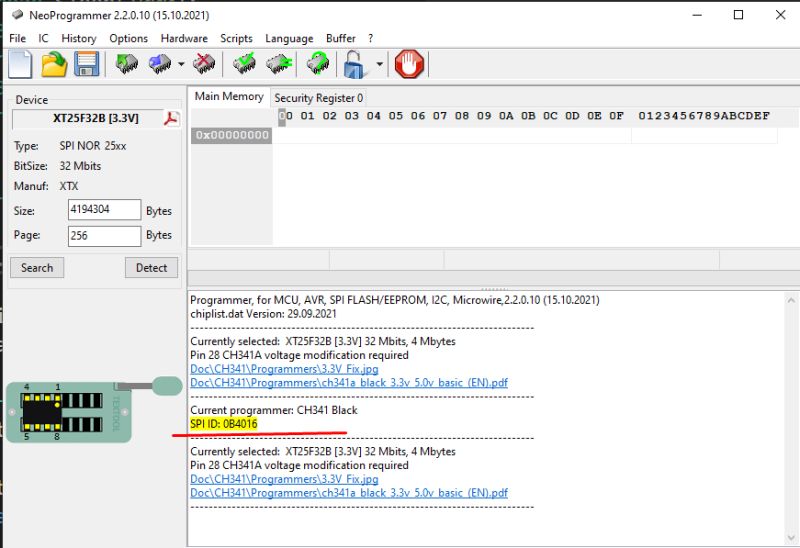 Programator SPI CH341 - obsługa przez CH341DLL w C#, transakcje SPI i operacje GPIO