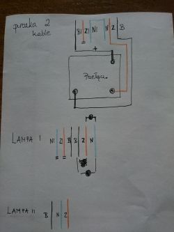 Podłączenie dwóch lamp na jednym przełączniku.