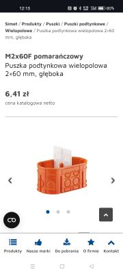 Pomarańczowa puszka podtynkowa wielopolowa M2x60F na stronie produktu.