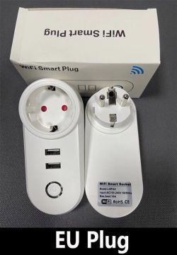 [BK7231N/BK7231T/CB2S] Tuya LSPA2 Wi-Fi Smart Plug 16A ЕС AU UK + 2.1A Dual independent USB