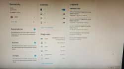 Display of BL602 device interface with control panel, diagnostics, and logs.