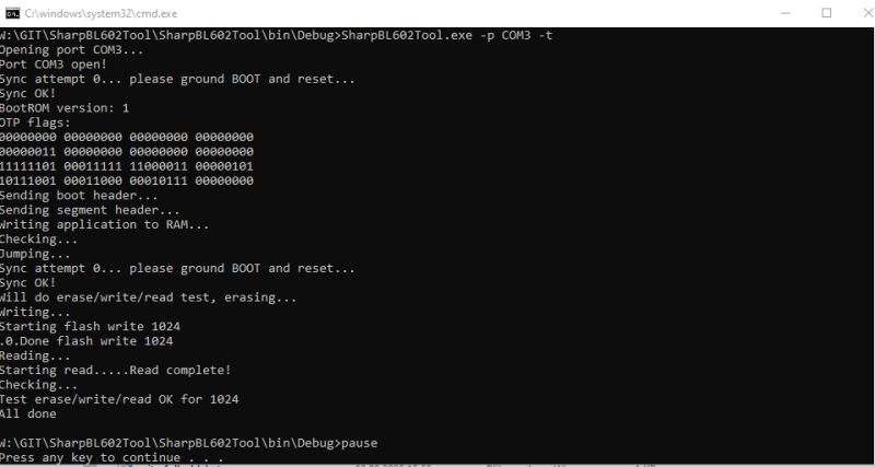 testing bl602tool from renzenicolai for BL602 flash read and write