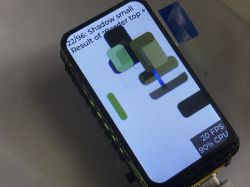 Wyświetlacz LCD 1.47 cala ESP32-C6 pokazujący test renderingu z paskiem FPS