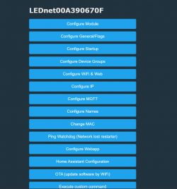 OpenBeken Interface for LED Controller LED controller configuration interface on OpenBeken
