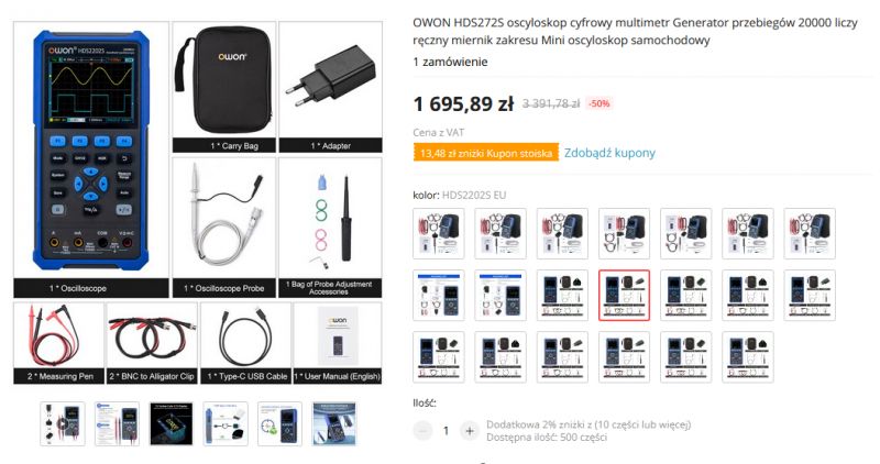 Oscyloskop przenośny OWON HDS 272S - próba opisu wad i zalet.