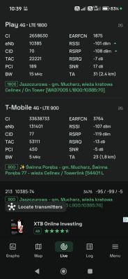 Internet 5G/LTE 49.825762,19.498262 - Play czy inny operator i ZTE MC889?