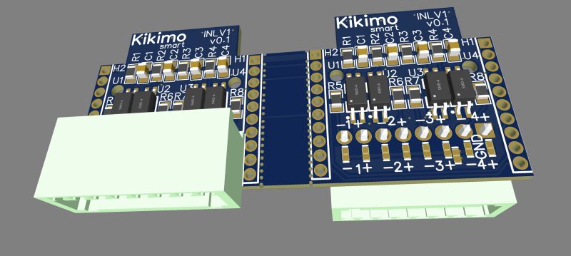 Kikimo INLV1 board with electronic components and connectors.