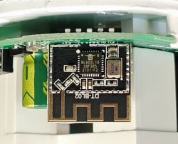 Close-up of a DT-BL02 module with a BL602L10 chip mounted on a circuit board.