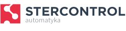 Logo Stercontrol: czerwony symbol i napis „STERCONTROL automatyka” na białym tle