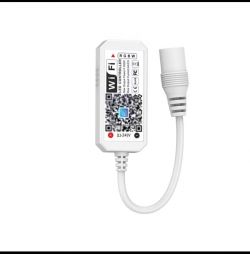 RGBW Magic Home LED controller with a cable and QR code.