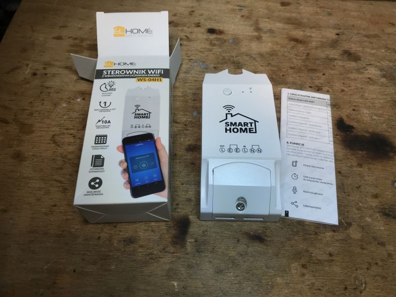 WS-04H1 elHome Packaging and Device View of WS-04H1 elHome packaging and device
