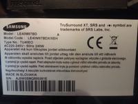 SAMSUNG LE40M87BD-brak obrazu, cykanie przkekaźnika. SAMSUNG LE40M87BD-brak obrazu, cykanie przkekaźnika.