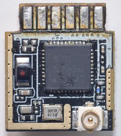 Close-up of a PCB with various electronic components.