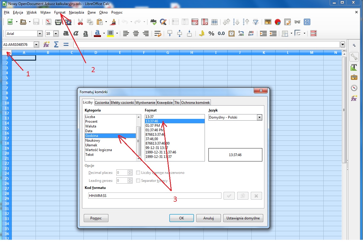 Openoffice calc