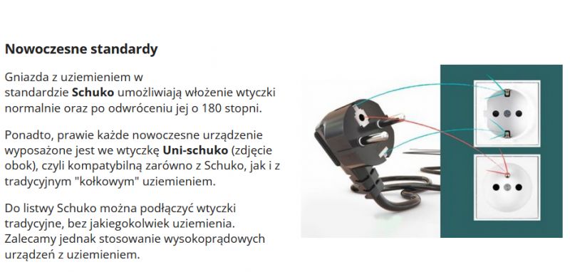 Przewód z wtyczką Uni-schuko i gniazdka Schuko