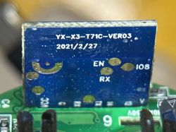 YX-X3-T71C-VER03 Module YX-X3-T71C-VER03 module with markings on the PCB.