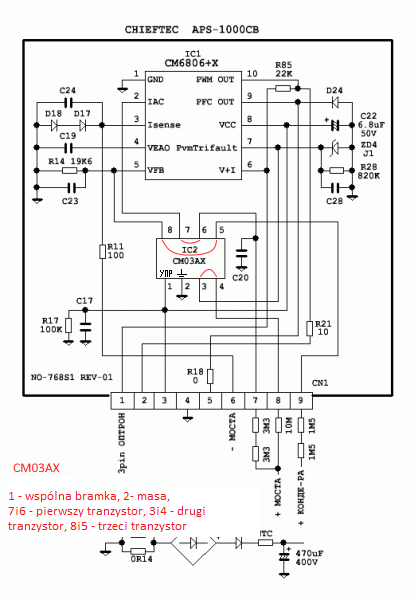 Porównanie układów smd: CM03AX vs CM03X w zasilaczu ATX