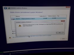 Win 10 instalacja - dysk z pojemnością 0, nie można tworzyć partycji