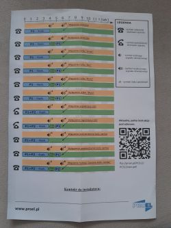 Intercom user manual with QR code and symbol legend.