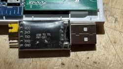 USB to TTL adapter with pin labels.