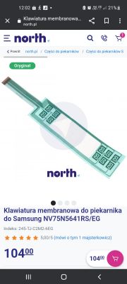 Piekarnik Samsung NV75N5641RS - nie reaguje dotyk w piekarniku