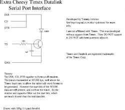 Timex datalink - Schemat oryginalnego adaptera po porcie rs-232