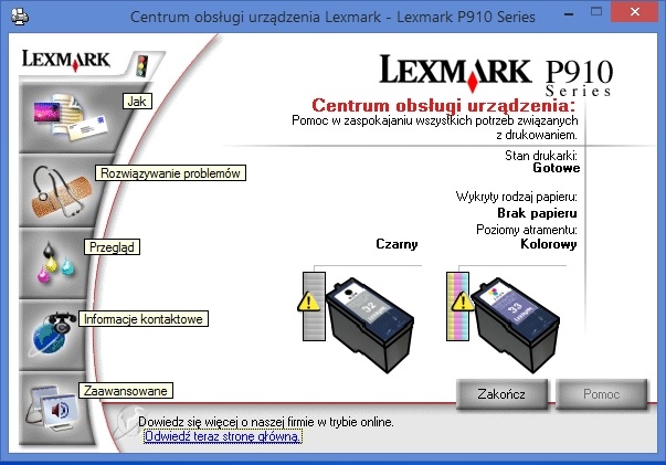 Lexmark p915 - Problem z instalacją sterowników na Win 8.1