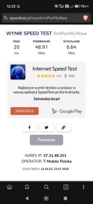 Internet 5G/LTE 49.825762,19.498262 - Play czy inny operator i ZTE MC889?