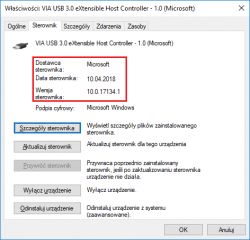 Sterowniki dla VIA USB 3.0 eXtensible Host Controller - Windows 10 64bit