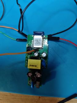 PCB Module with Components and Wires PCB module with electronic components and connected wires.