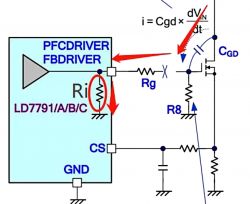 Diagram of Pull-Down Resistor in MOSFET Circuit Circuit diagram with a pull-down resistor in a MOSFET transistor.