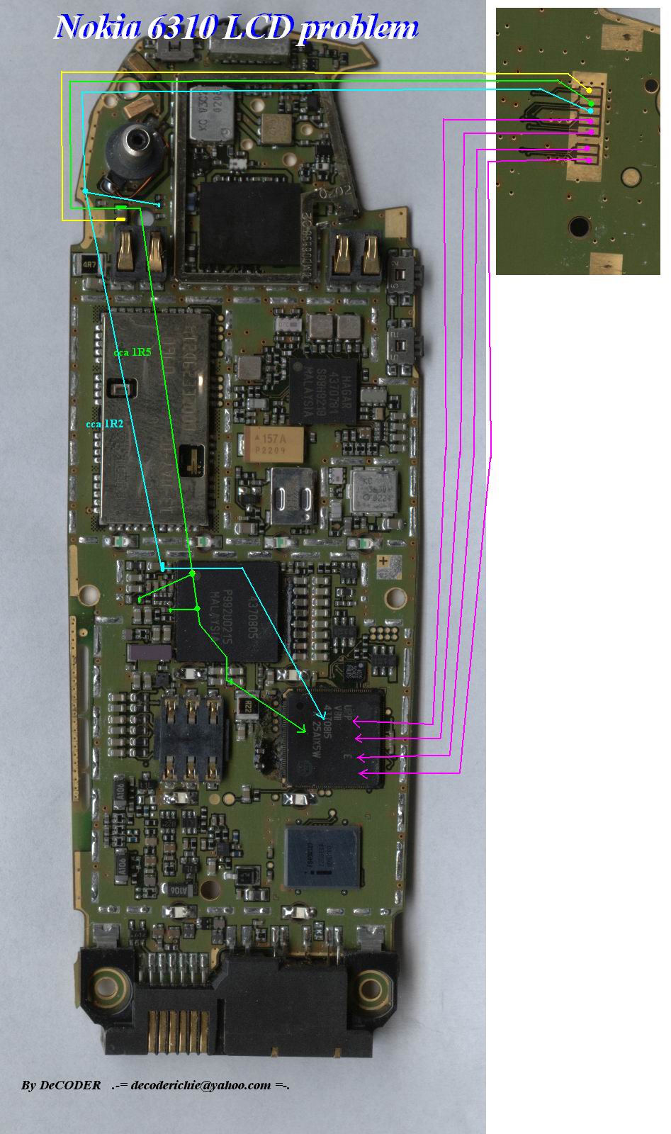 Nokia 6310i - jak naprawić wyświetlacz z ciemniejszymi paskami po zalaniu?