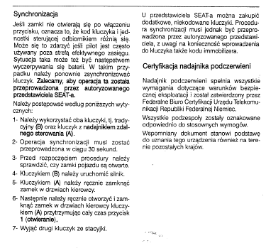 problem z alarmem seat toledo