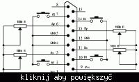 Schemat podłączenia 4 potencjometrów i przycisków do gameportu - DIY kierownica