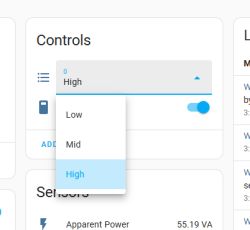 Dropdown menu with three levels: Low, Mid, and High in the Controls section of the user interface.