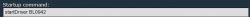 Startup Command in Configuration Screenshot showing the startup command in the configuration.
