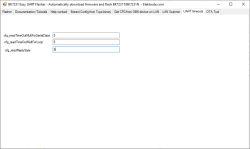 BK7231 Easy UART Flasher window with UART timeouts settings, showing three configuration fields set to 5.