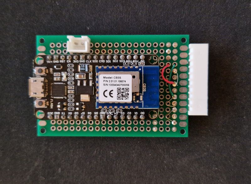 WiFi Module with Attached Wires WiFi module board with attached wires.