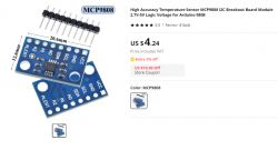 MCP9808 moduł czujnika I2C temperatury z alarmem - uruchomienie, protokół komunikacji