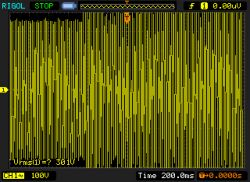Oscilloscope Screen Capture Oscilloscope screen capture displaying voltage waveform.