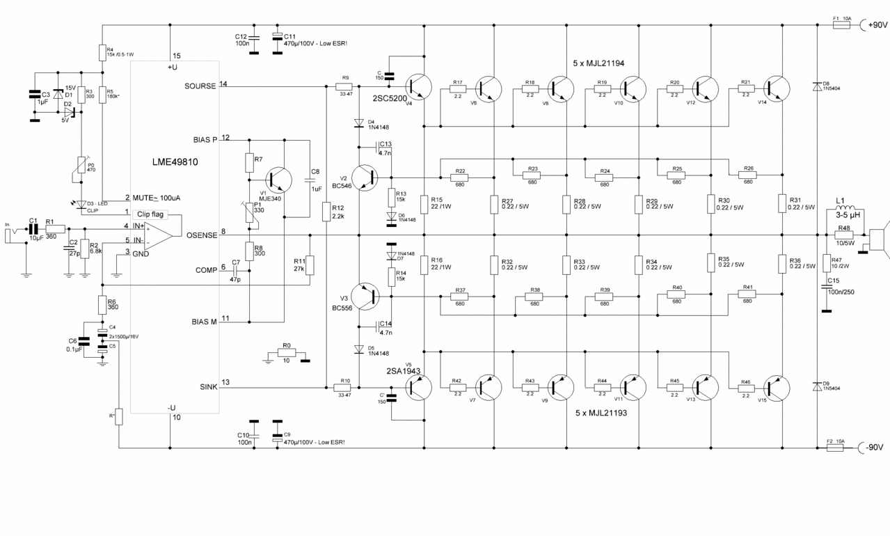 Схема усилителя lme49810