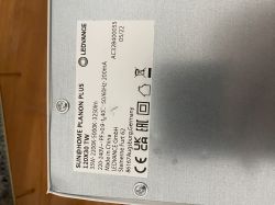 Nameplate of LEDVANCE SUN@Home PLANON PLUS with technical specifications.